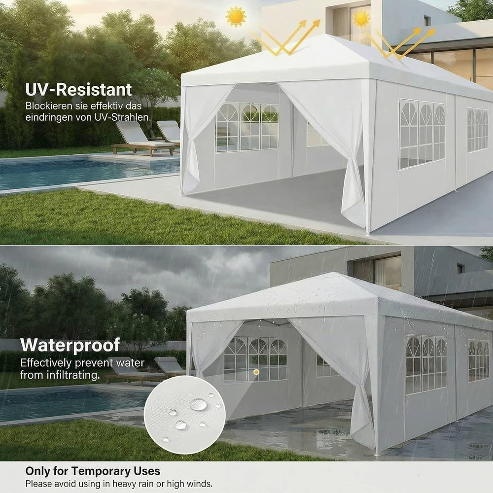 Tooluck 10x30FT Party Tent Outdoor Canopy Tents for Parties, White