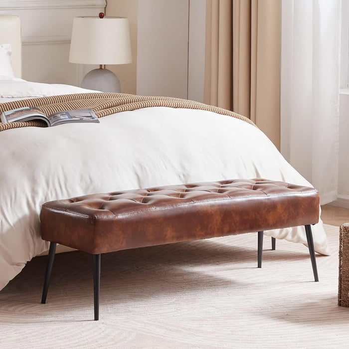 DUHOME Button-Tufted Ottoman Bench, Upholstered Bedroom Benches