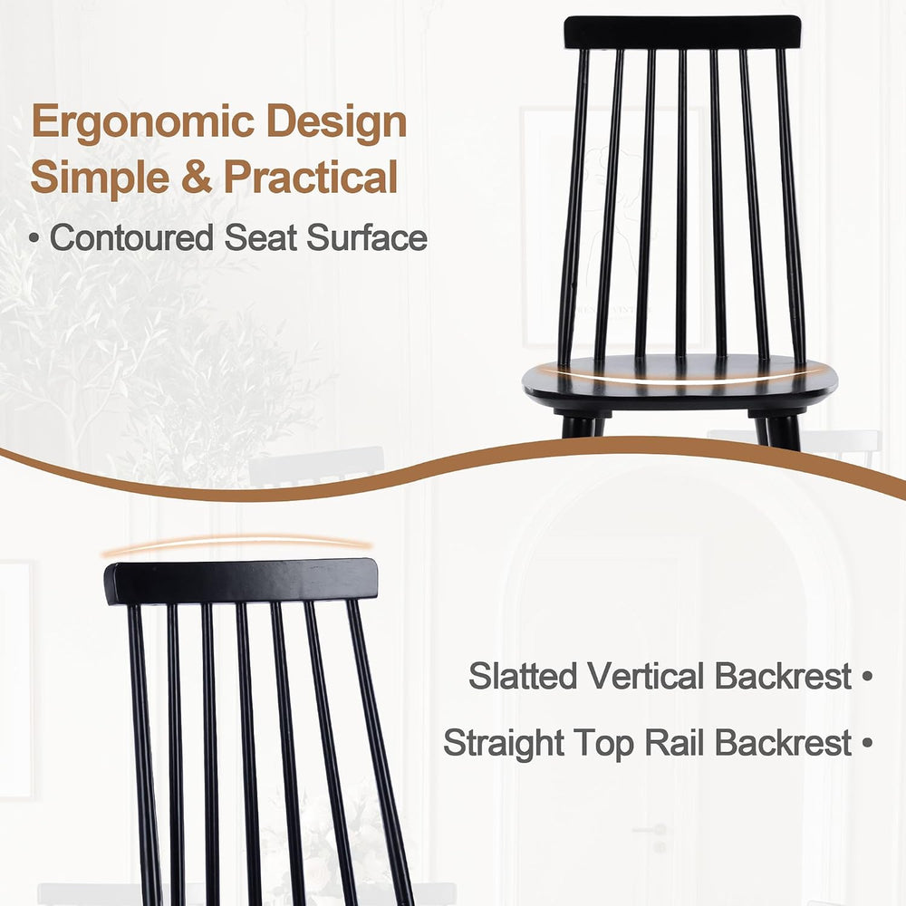 DUHOME Dining Chairs Set of 4 Wood Dining Room Chair Black Spindle Side Kitch...