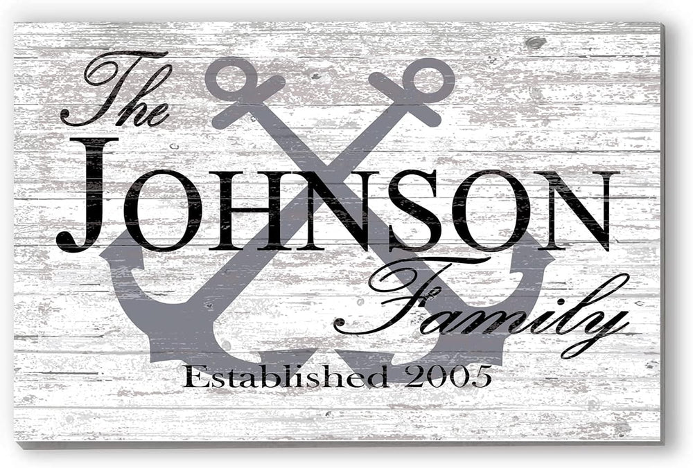 Custom Beach House Sign or Lake Home Sign - Name and Established Date - Solid...
