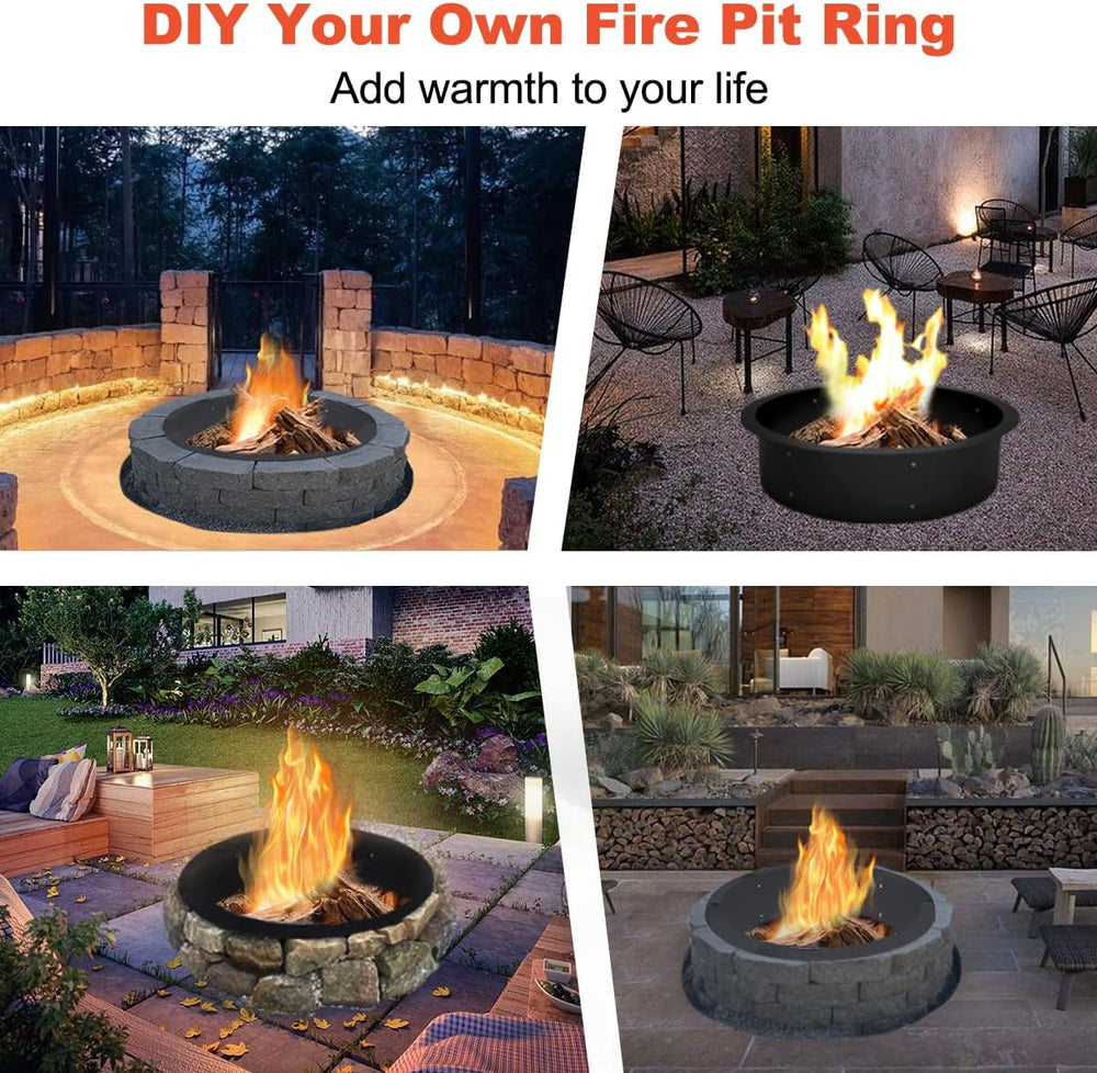 Koutemie Outdoor Fire Pit Ring Liner 40-Inch Outer/36-Inch Inner Diameter, He...