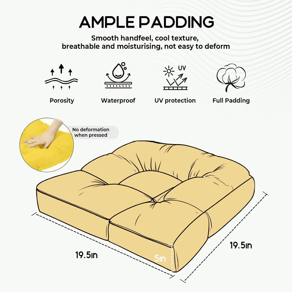 Patio Outdoor Chair Cushions Set of 2 Waterproof 19.5" x 19.5" x5&q...