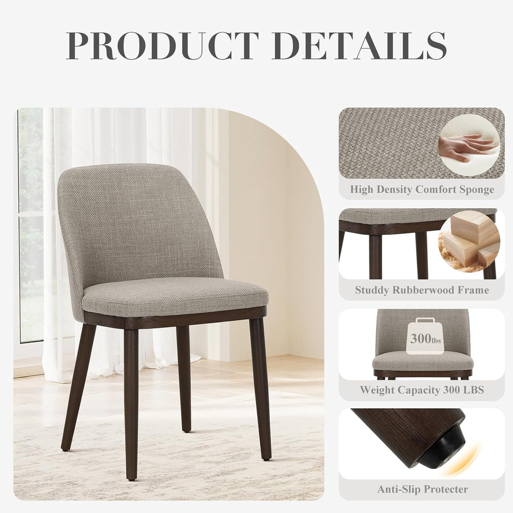 COLAMY Upholstered Dining Chairs Set of 4, Modern Kitchen Chairs with Back, F...