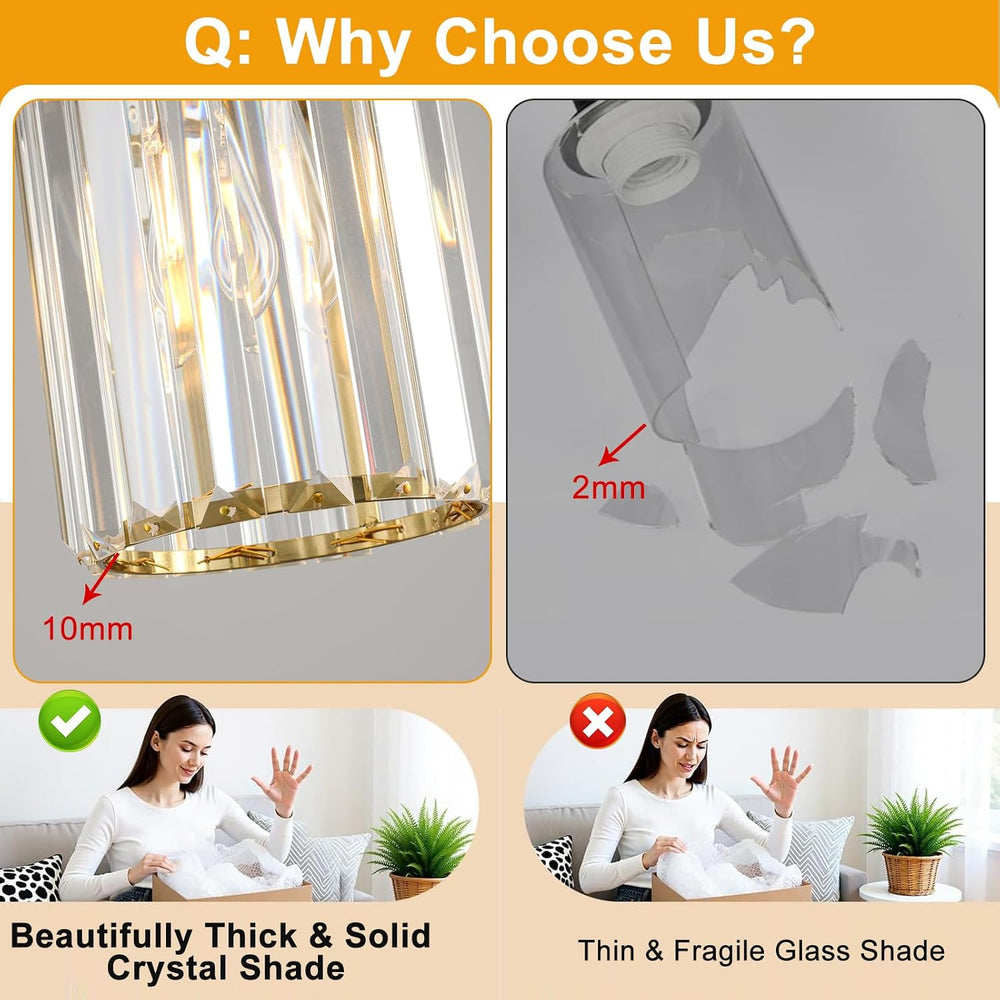 2 Pack Pendant Lights Kitchen Island, Modern Gold Pendant Light Fixtures, Min...