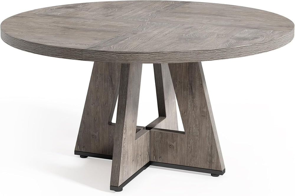 LITTLE TREE Round Dining Table for 4-6 People, 47 Inches Dining Room Table wi...