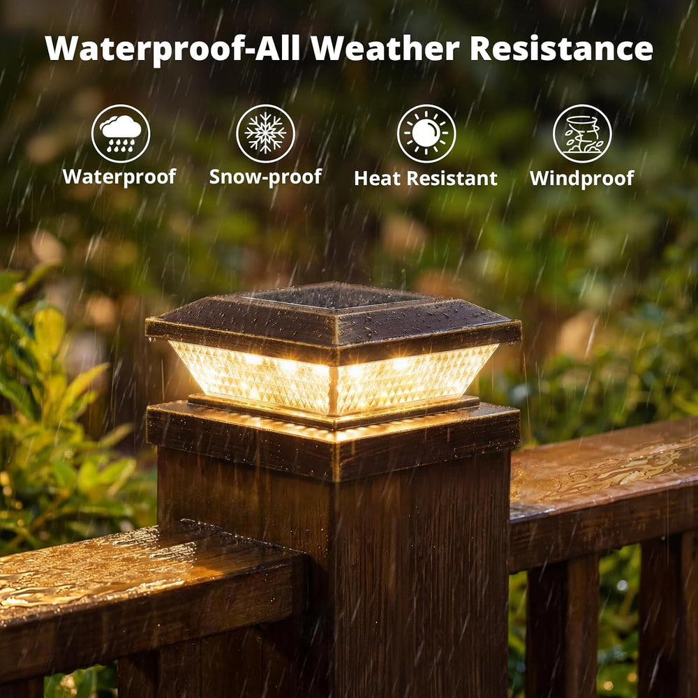 Mlambert 4x4 Solar Post Cap Lights Outdoor 8 Pack, Waterproof Solar Fence Lig...