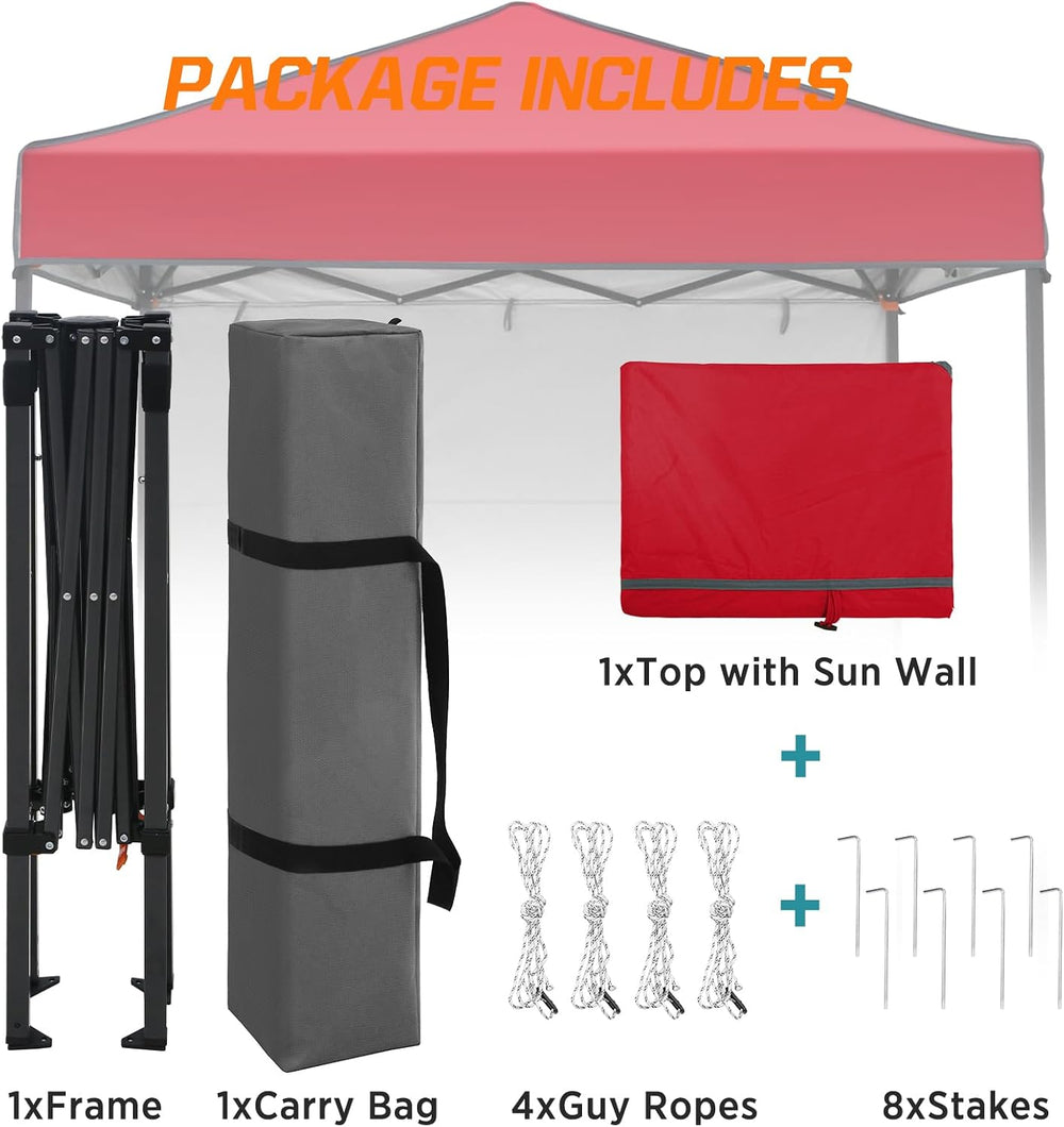 COOS BAY 6x4 Pop Up Canopy Tent with Adjustable Side Wall, Easy Setup Lightwe...