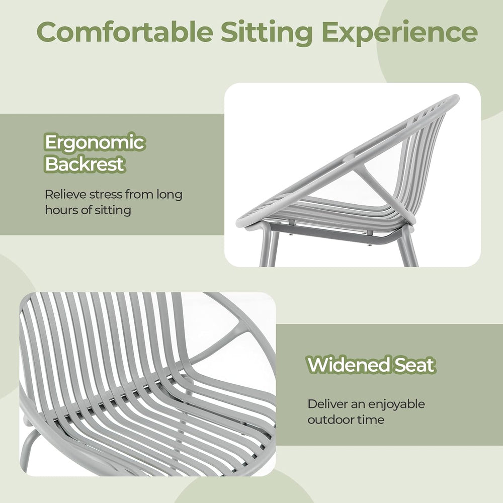 Tangkula 3-Piece Bistro Set - All-Weather PP Patio Conversation Set, Heavy-Du...