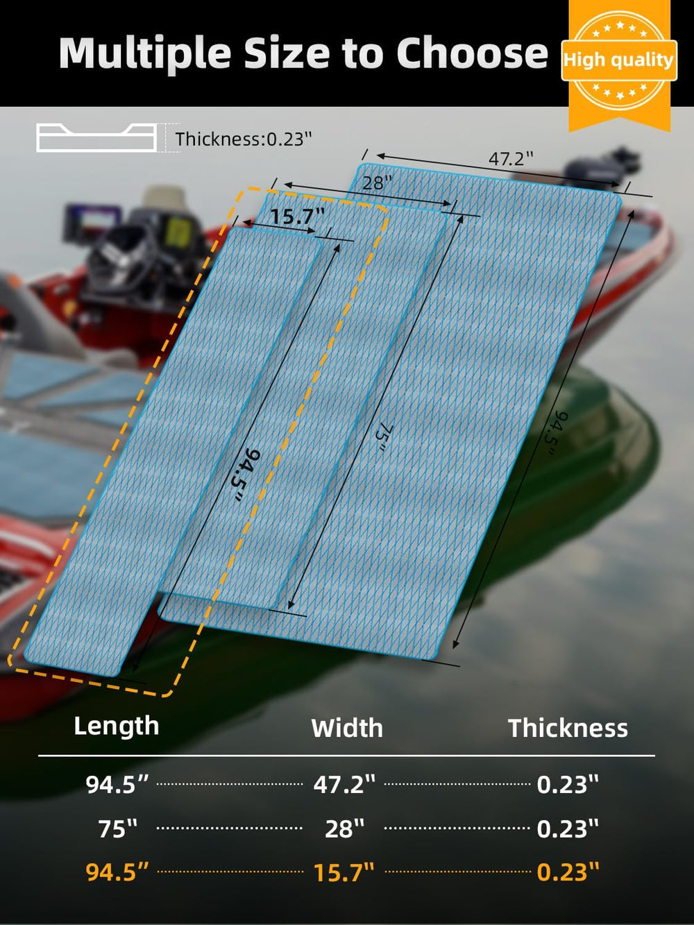 FOCEAN Boat Flooring EVA Foam Boat Decking Marine Mat Non-Slip Self-Adhesive ...