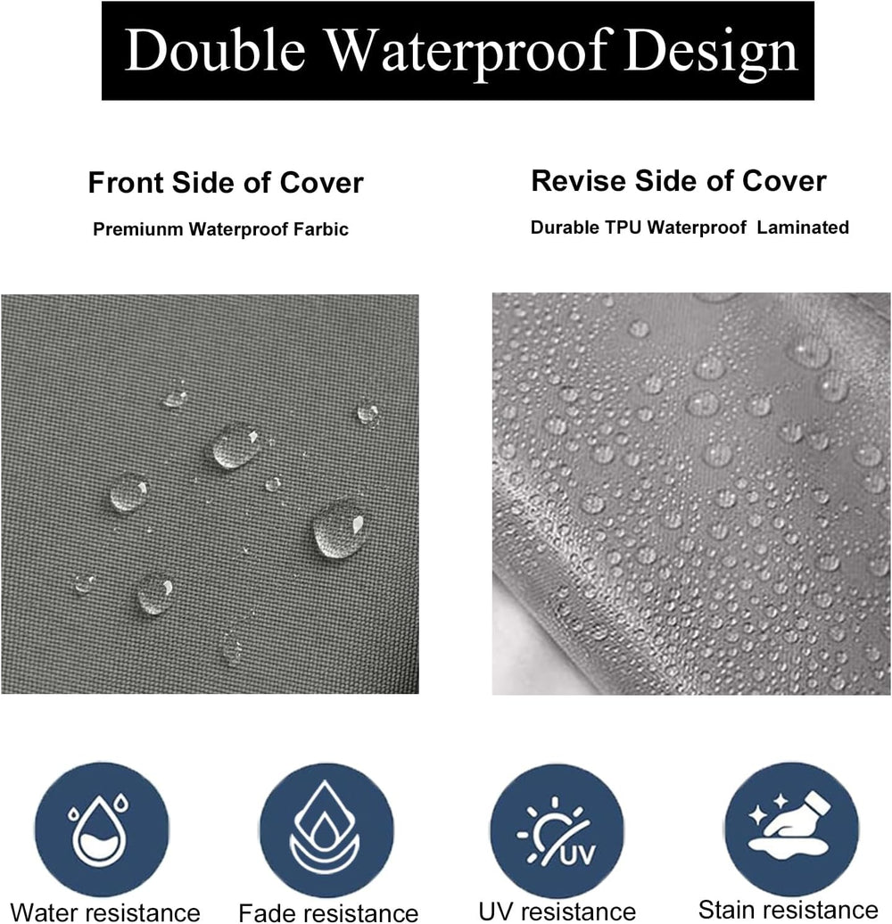 9pcs Outdoor Cushion Cover w/ Zipper,Waterproof 25.6x25.6x4" Navy Blue