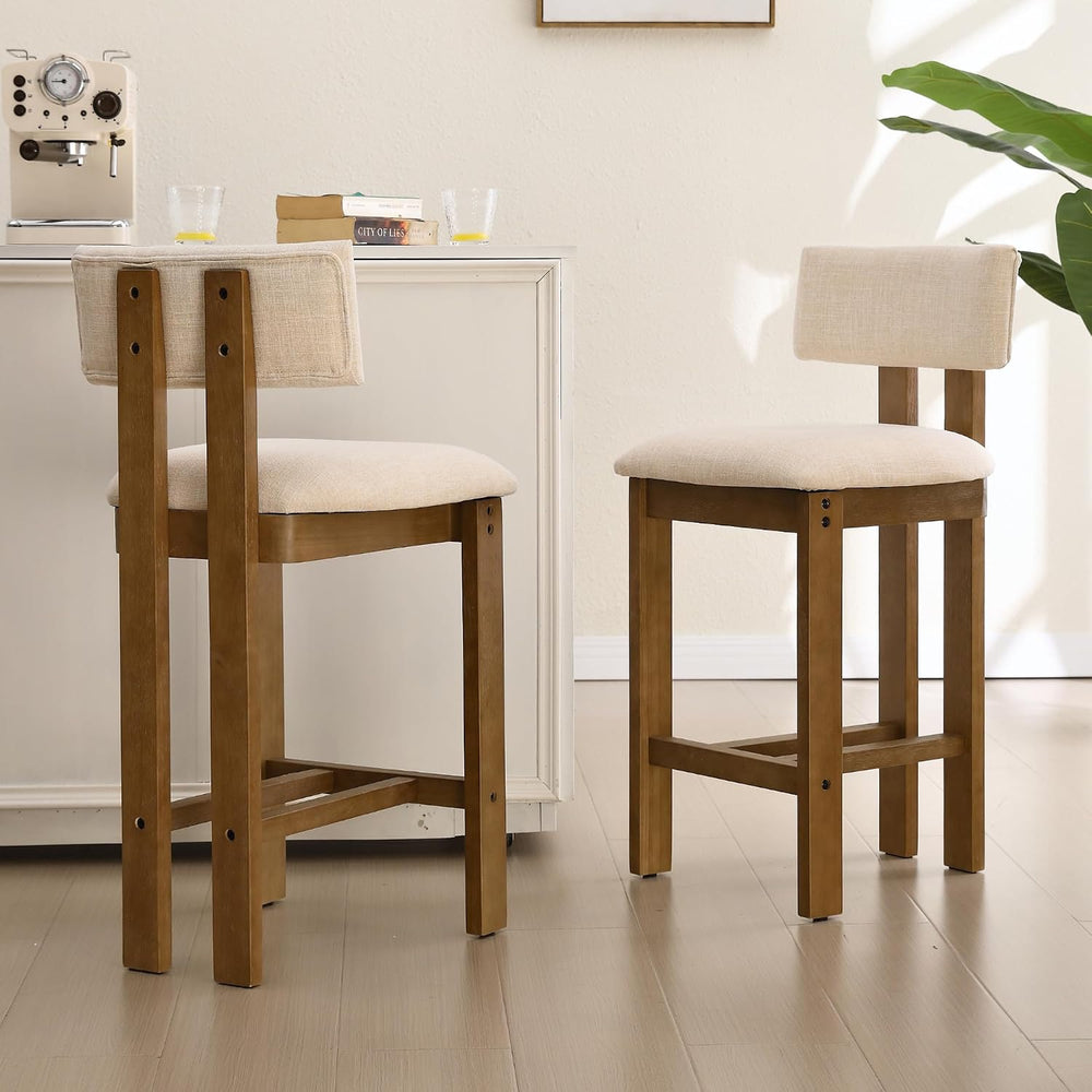 chairus Farmhouse Bar Stools Set of 4 Modern 26” Counter Height Bar Stools wi...