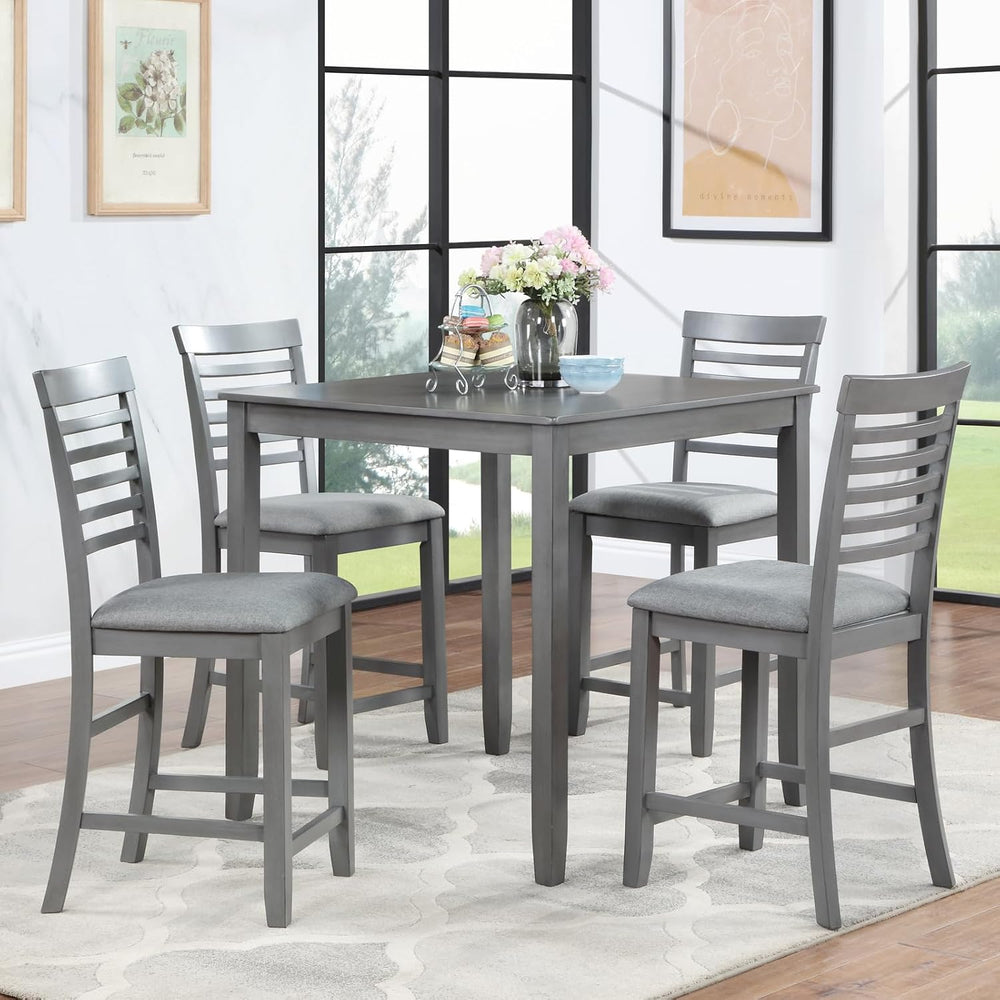 LUMISOL 5-Piece Dining Table Set for 4, Farmhouse Counter Height Kitchen Dini...
