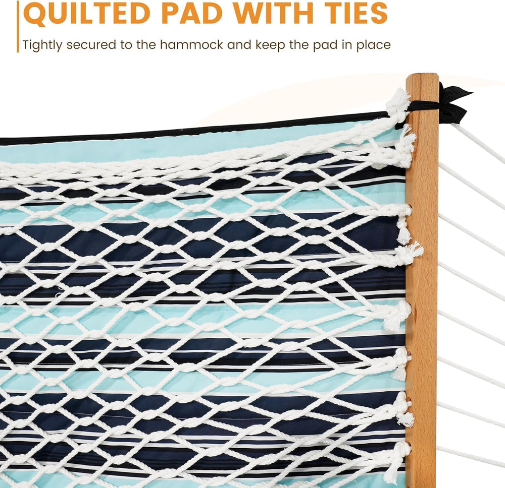Lazy Daze Double Hammock Pad and Pillow Set for Spreader Bar Rope Hammock