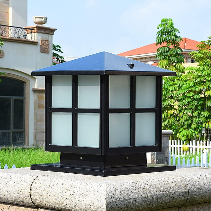 11.8In Outdoor Post Lights Hardwired, Modern Column Lights E26 Pillar Lamps