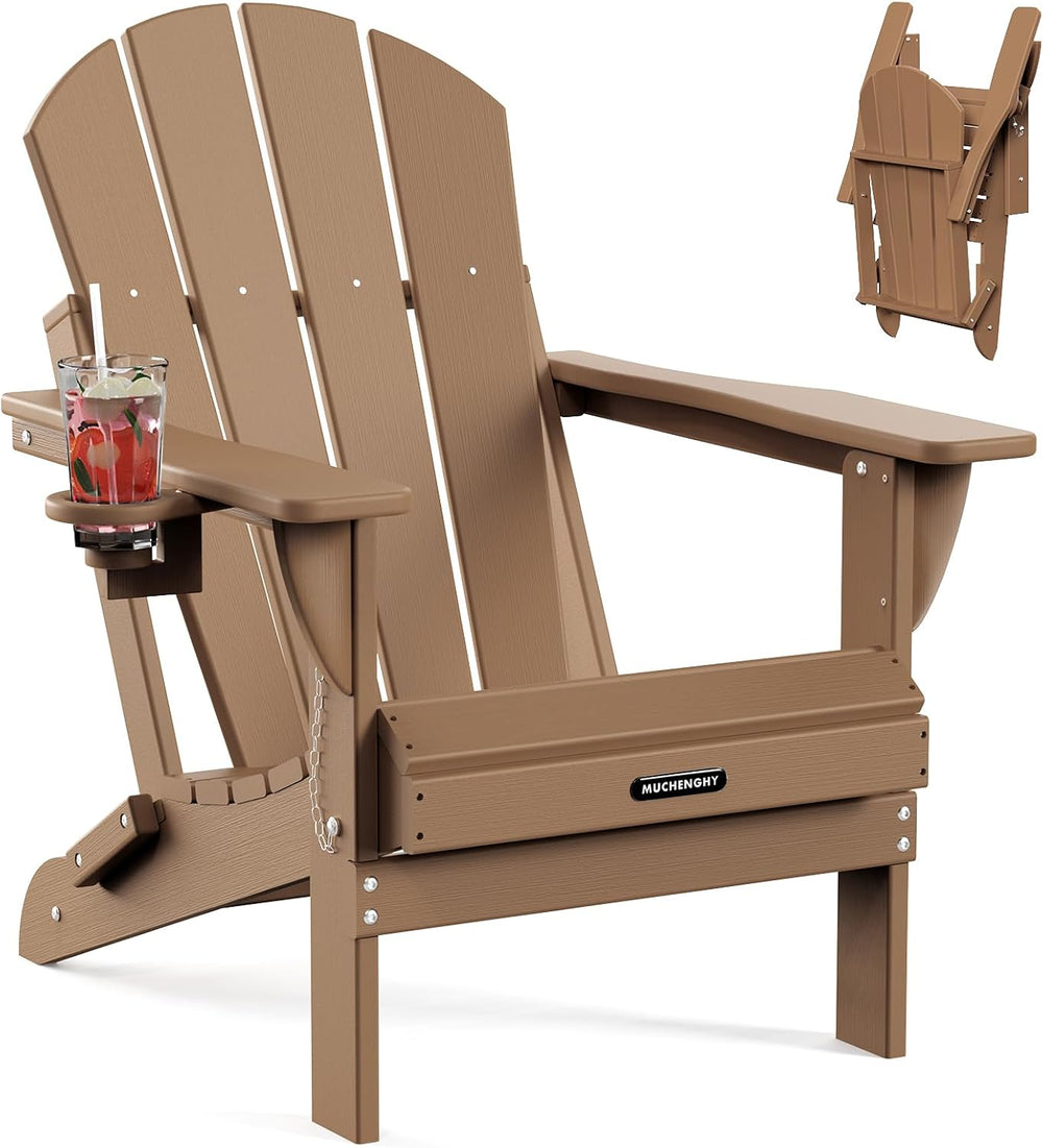 MUCHENGHY Folding Adirondack Chairs, Patio Chairs, Lawn Chairs, Outdoor Chair...