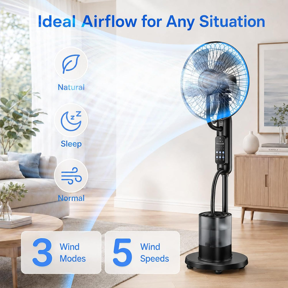 Upgraded Misting Fan with 4L Large Water Tank