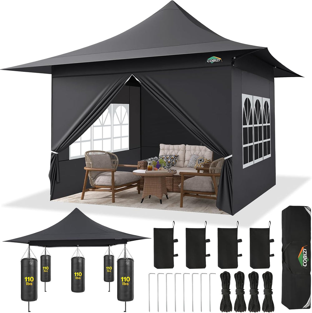 COBIZI 13x13 Pop up Canopy with 4 Sidewalls, Heavy Duty Tent for Parties