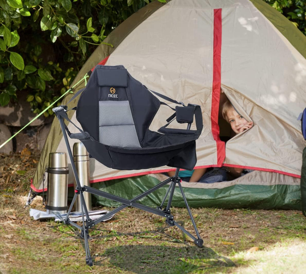 Nice C Hammock Camping Chair with Stand, Swing Rocking Chair (1 Pack)