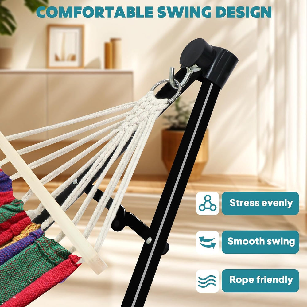 ANYOO 2-in-1 Hammock & Chair Stand with Collapsible Steel Frame & Car...