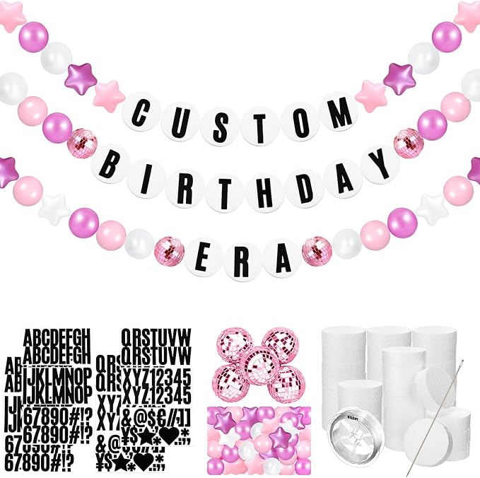 Giant Friendship Bracelet Garland Kit, DIY Birthday Banner with Letters Ball ...
