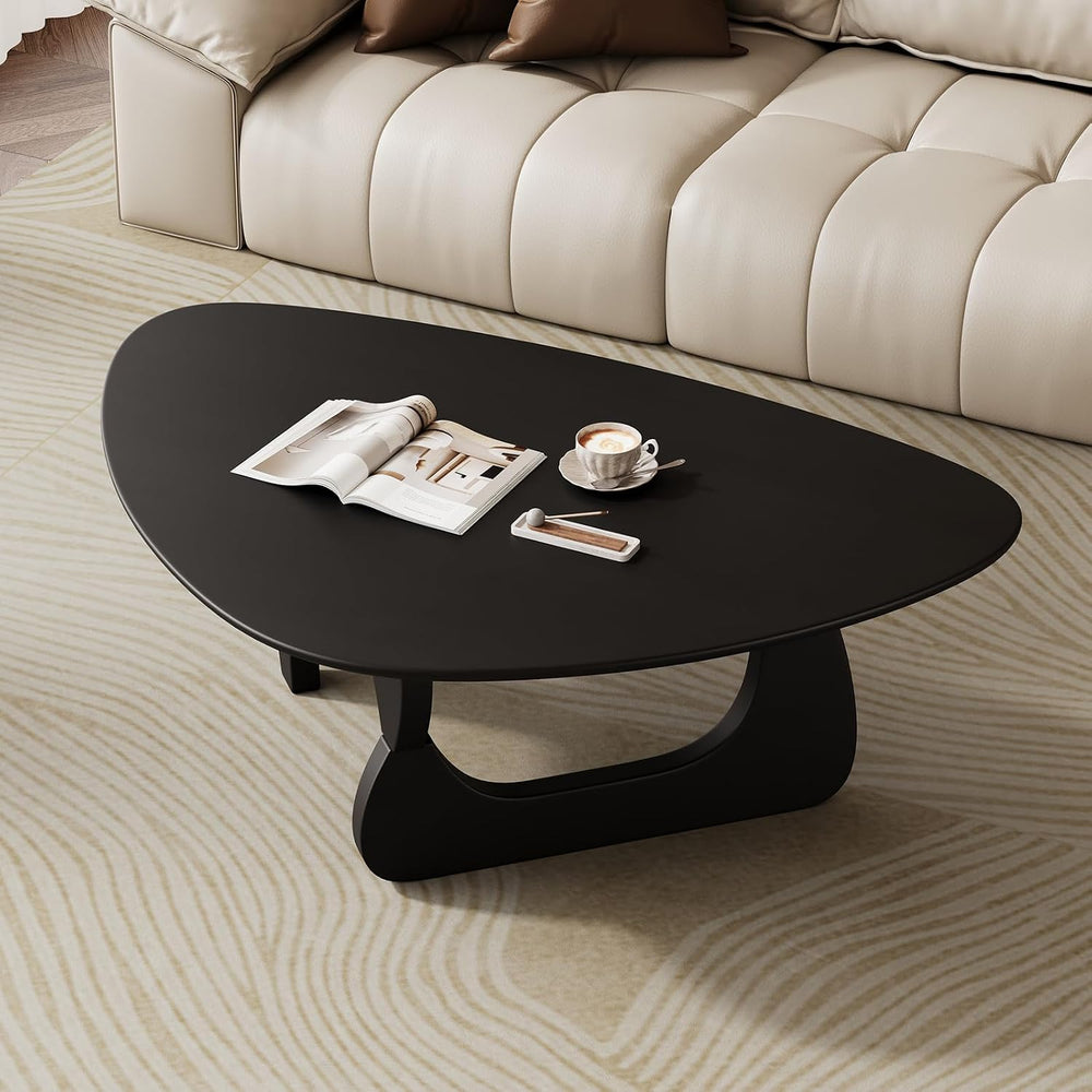 Mid Century Modern Coffee Table - Black Wooden Coffee Table for Living Room,C...