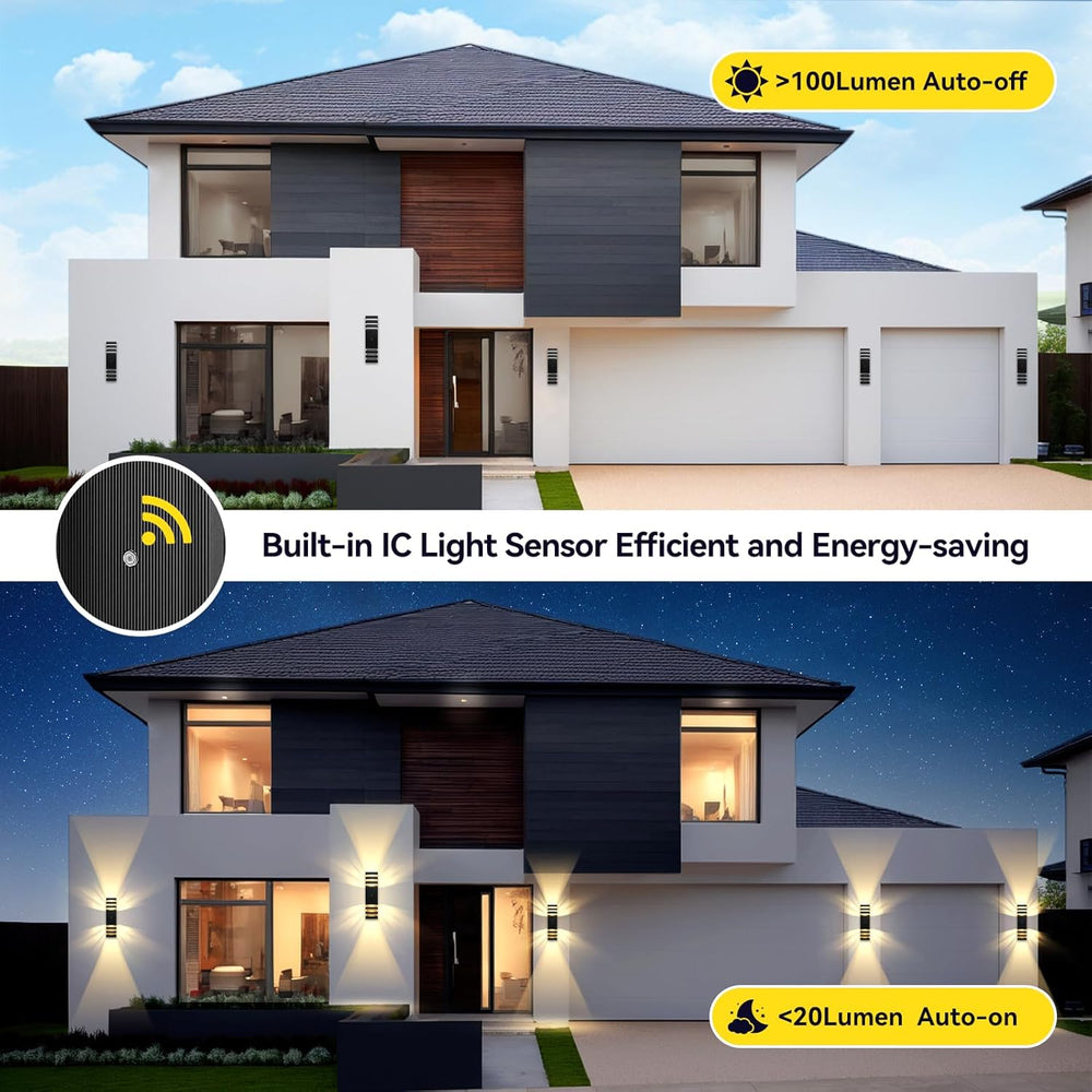 LED Square Up & Down Wall Lights,Outdoor Wall Lights Exterior Light Fixtu...