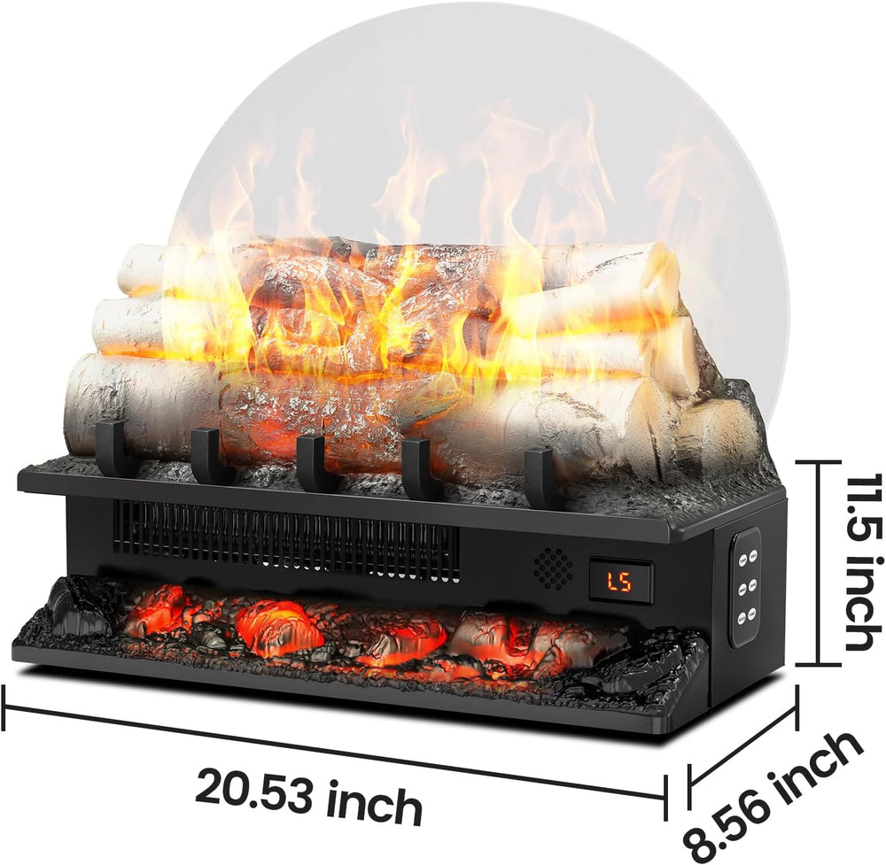 21" Freestanding Electric Fireplace Log Set with Cracking Sound, Firepla...