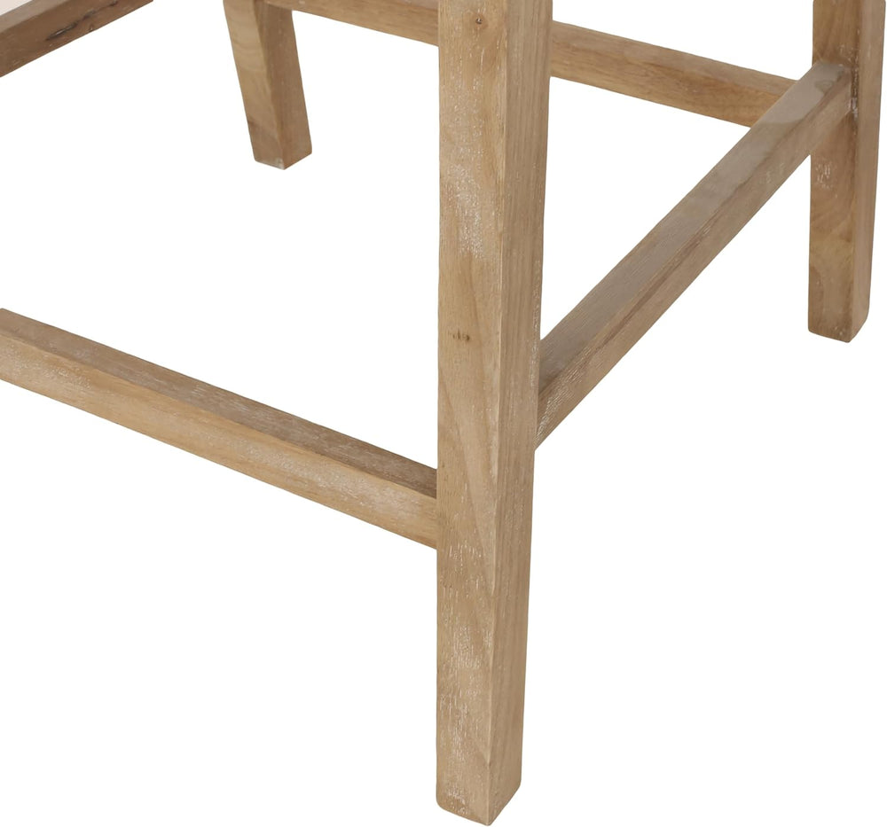 Merax 25.5" Fabric Upholstered Wood and Cane Counter Stools with Backres...
