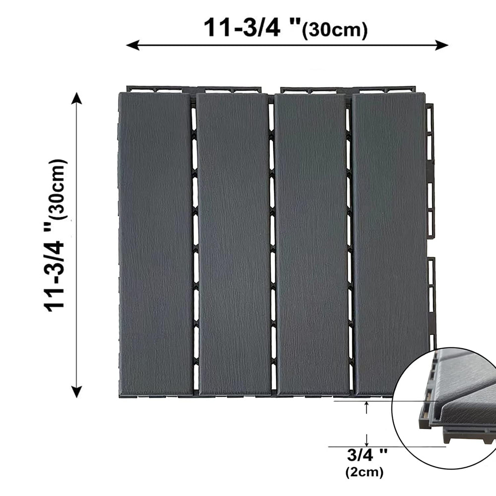 60 sq. ft Plastic Interlocking Deck Tiles,60 Pack Patio Deck Tiles,12"x1...