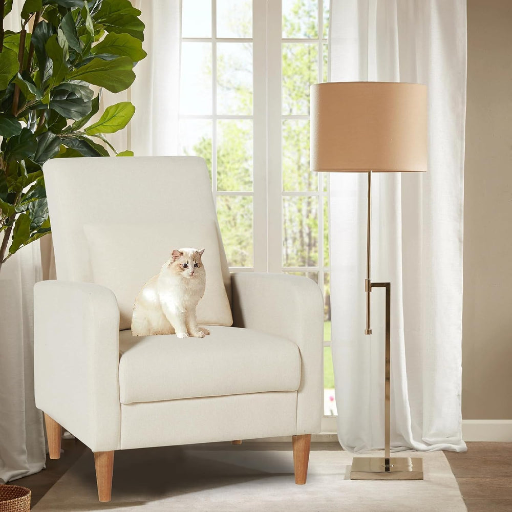 COLAMY Mid-Century Modern Upholstered Accent Chair with Back Pillow & Sol...