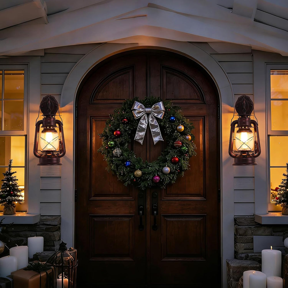 Rustic Wall Sconce Lantern Light, Vintage Wall Light Fixture with E26 Base,wi...