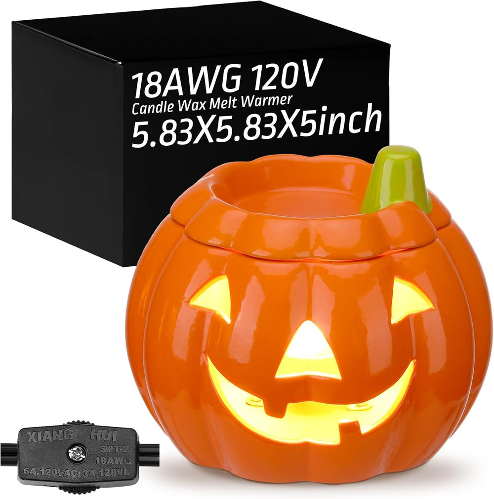 Glooglitter Halloween Pumpkin Wax Warmer Electric Candle Melts Gifts