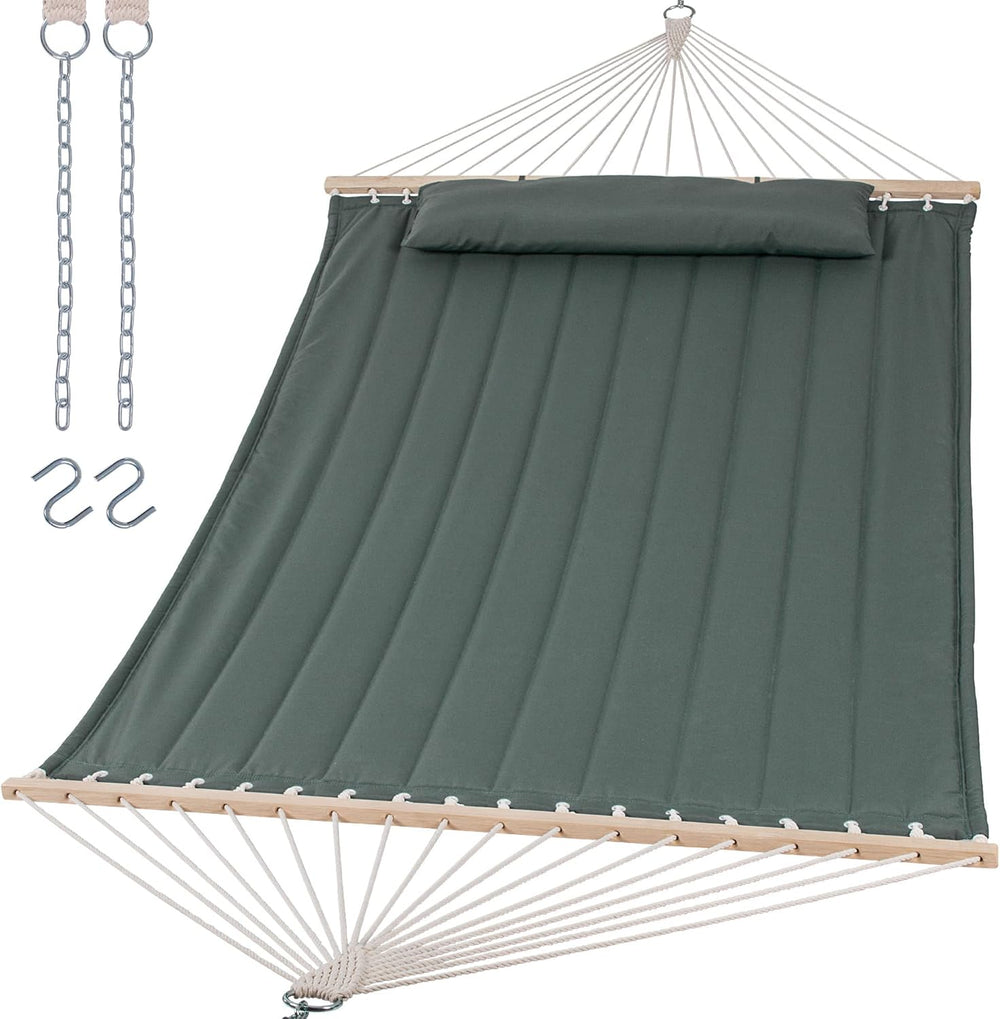 SUNCREAT Extra Large Outdoor Portable Hammock, Gray Green