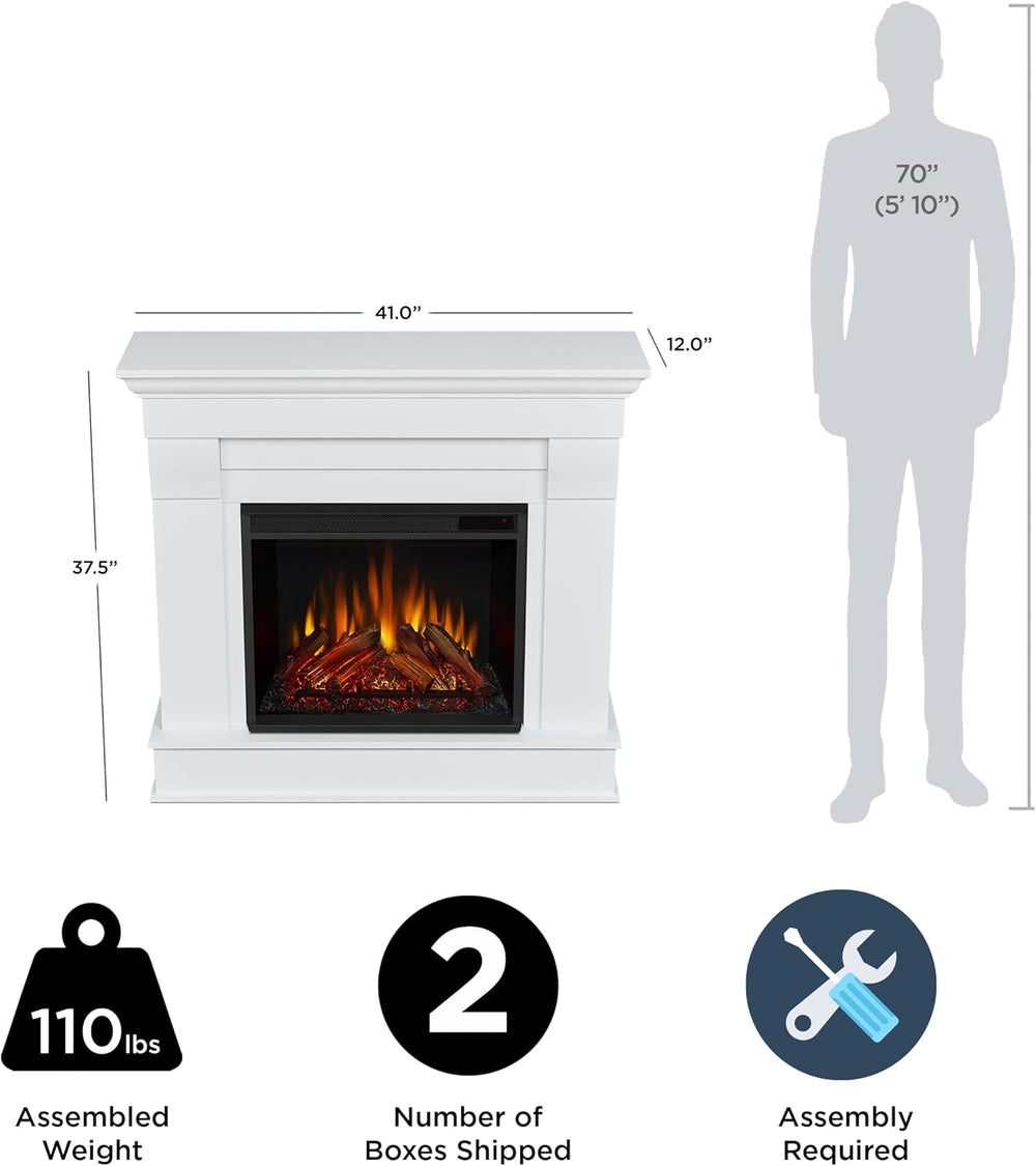 Real Flame Chateau 41” Electric Fireplace with Mantel for Living Room or Bedr...