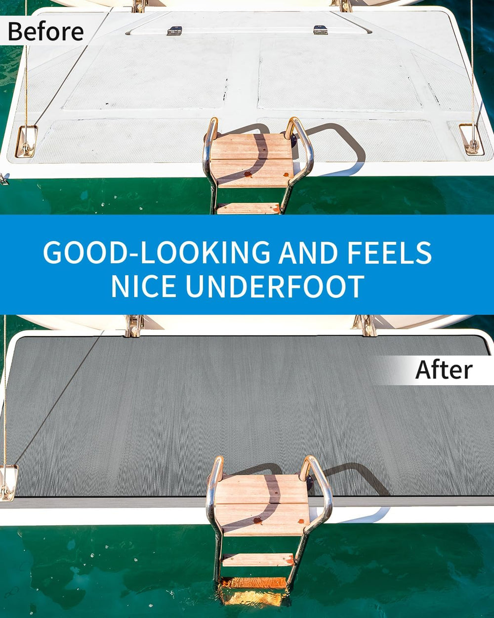 OCEANBROAD Brushed Boat Flooring Self-Adhesive EVA Foam Non-Slip Decking