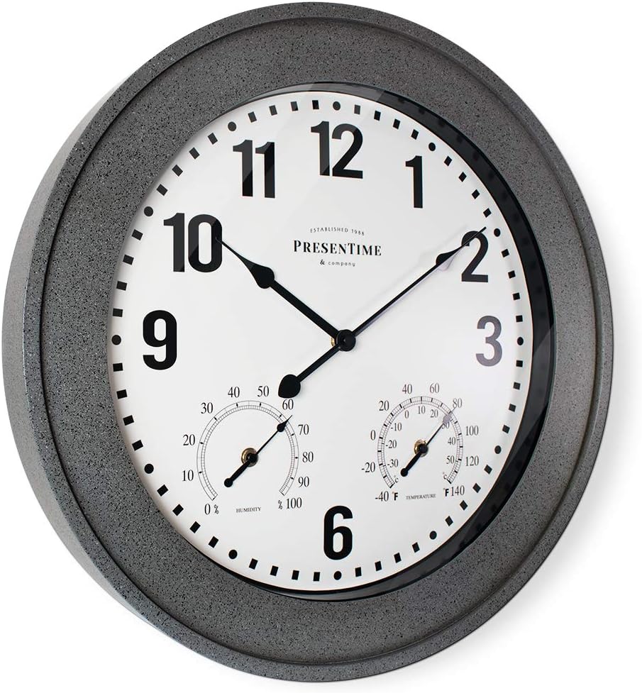 Presentime 20" Bradford in/Outdoor Farmhouse Clock