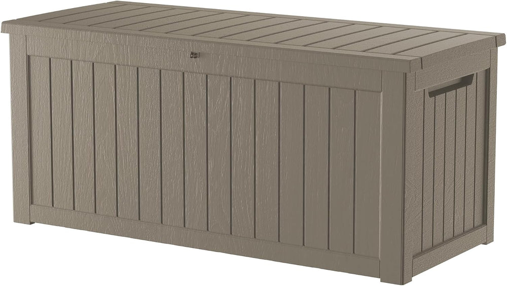 200 Gallon Outdoor Storage Box Patio Deck Box Waterproof, Resin Lockable Outs...