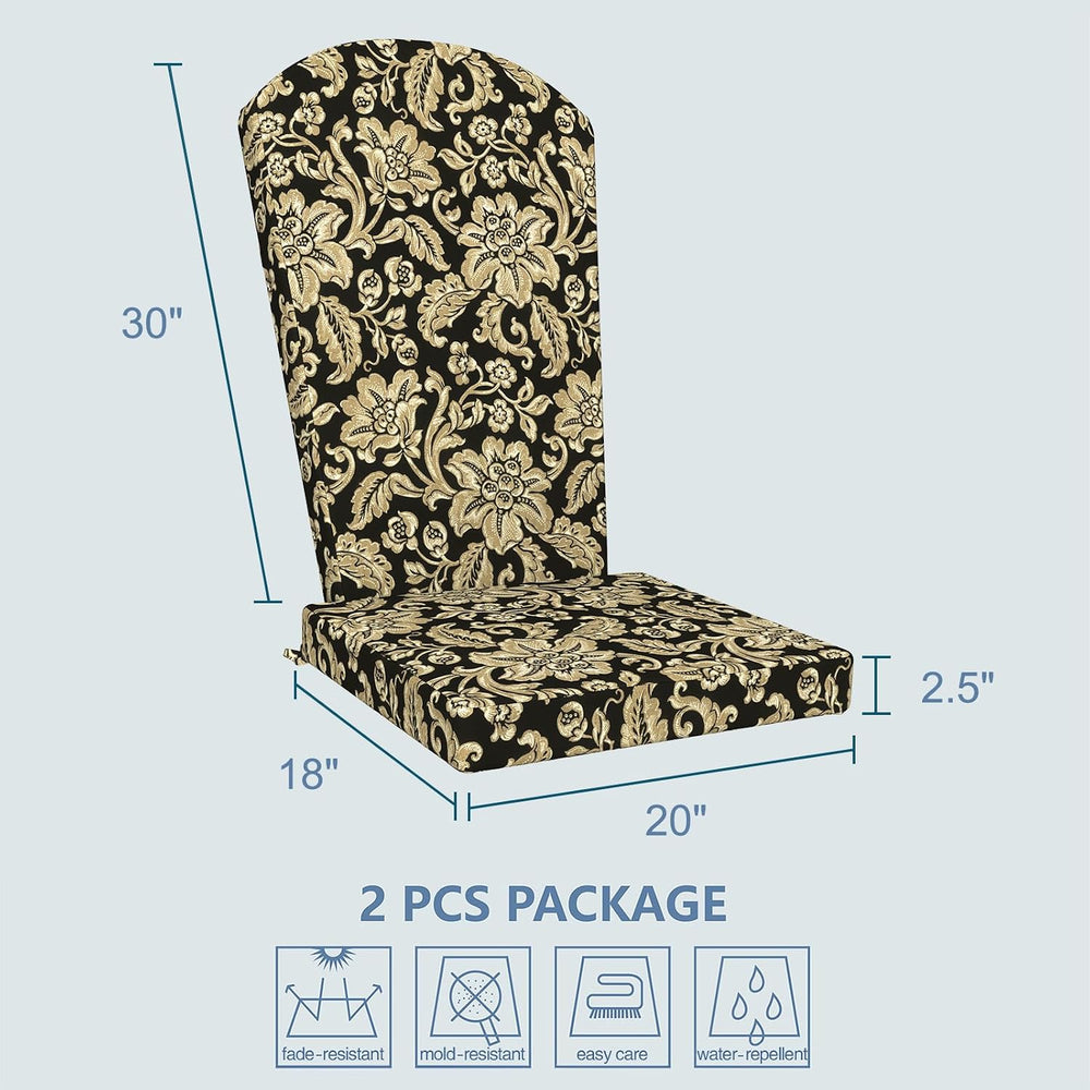 LVTXIII Adirondack Chair Cushions 48x20x2.5 Inch, Water Repellent, Fade Resis...