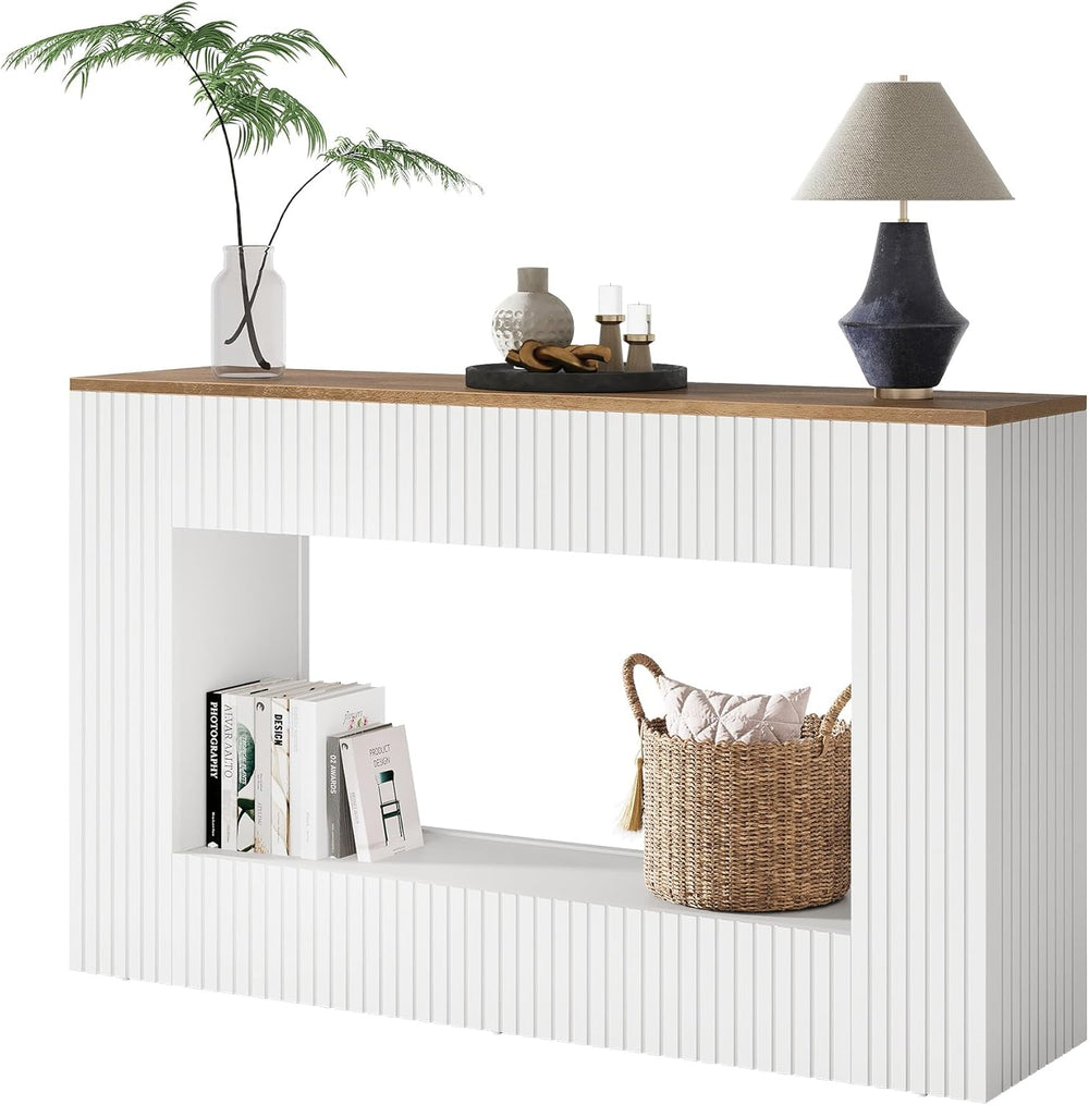 Tribesigns Modern Console Table, 55-Inch Wood Entryway Table with Storage, Na...