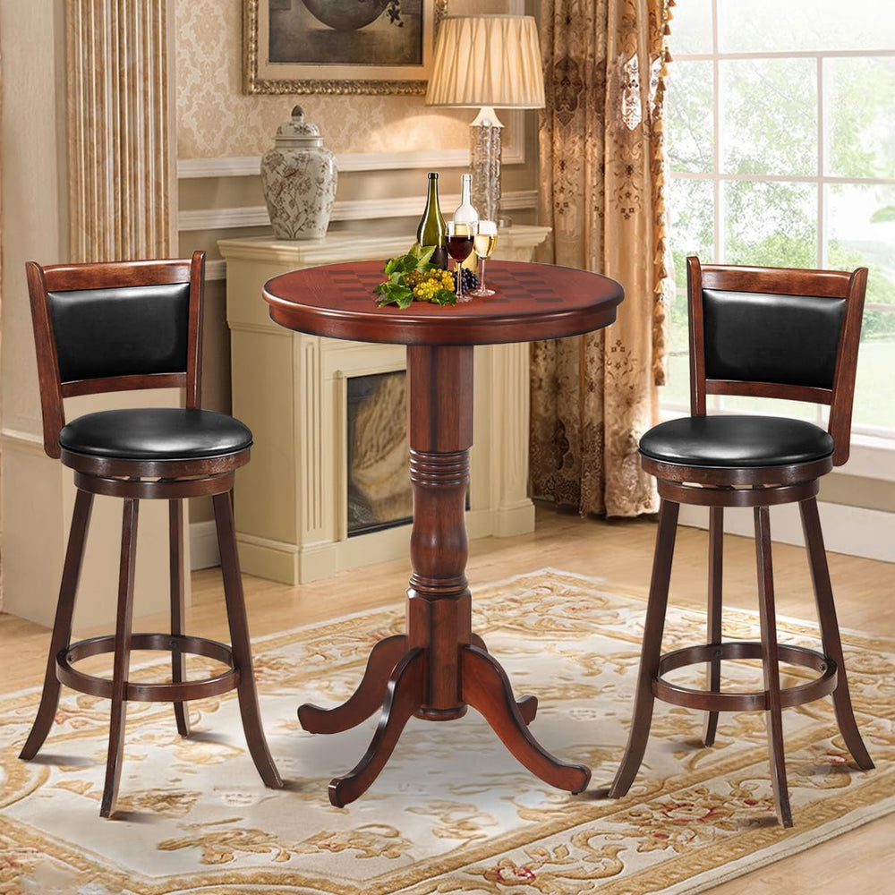 ERGOMASTER 3-Piece Dining Table Set for 2, Compact Round Table with Swivel Ba...