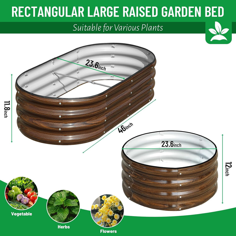 SnugNiture 3-Pack Galvanized Steel Raised Garden Bed Kit - 4x2x1 ft & 2x2...