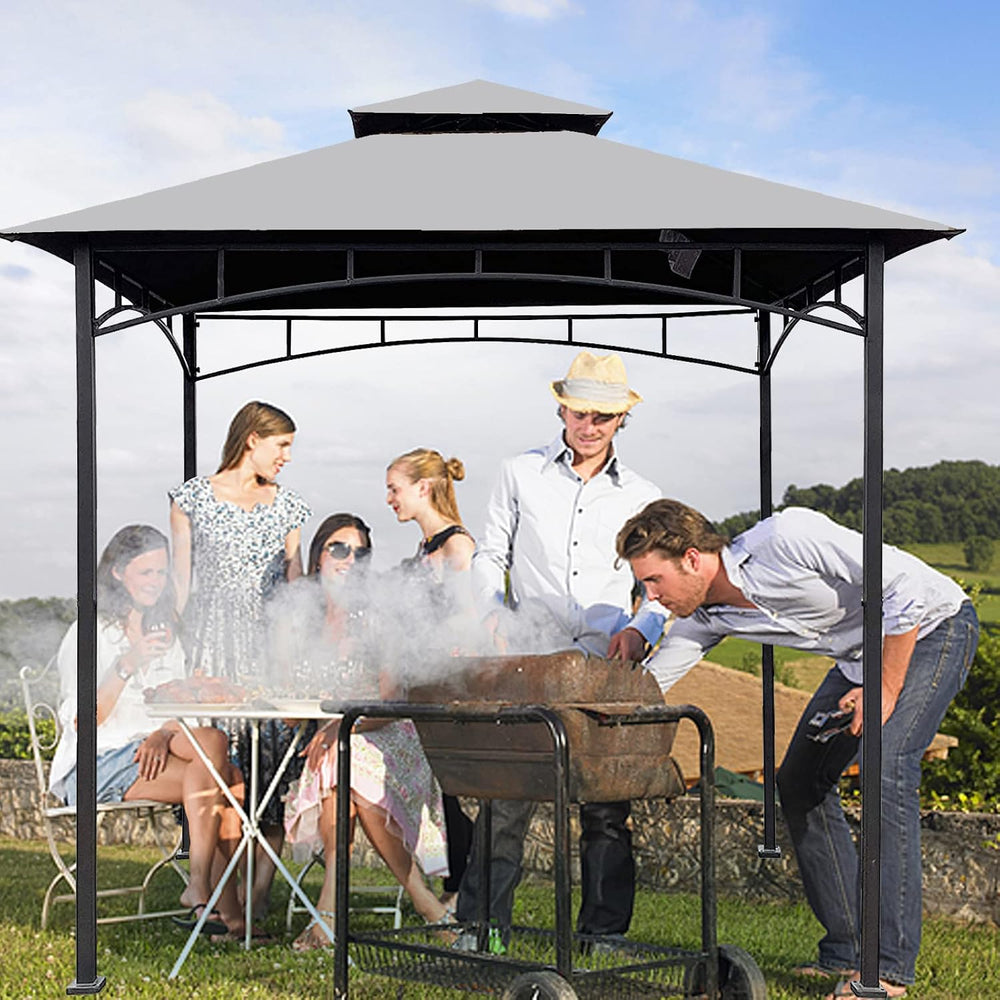 Grill Gazebo Replacement Canopy Roof – Hugline 5x8 Outdoor Grill Shelter Cano...