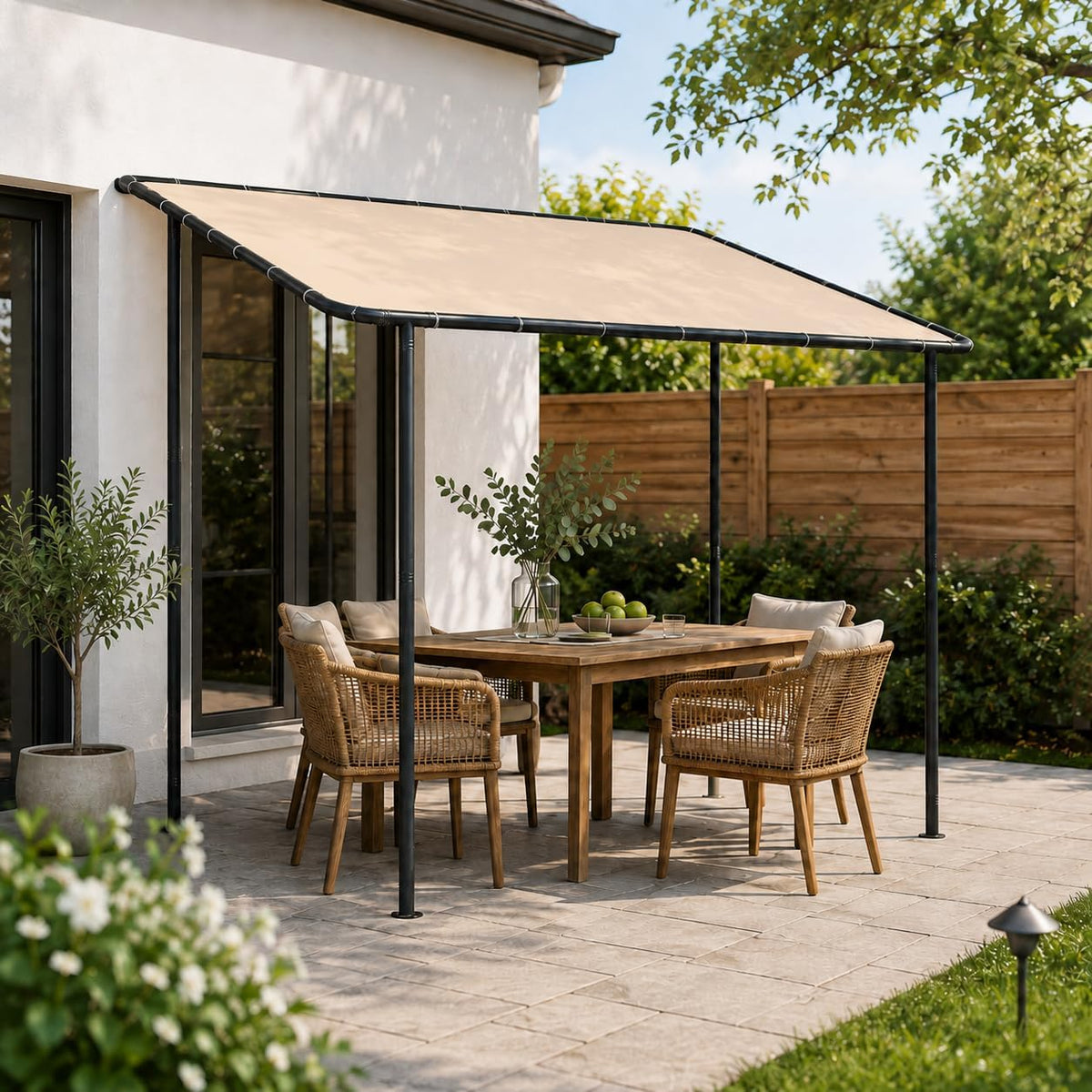 aoxun 10x6 lean to canopy,freestanding sloped roof pergola, main product view