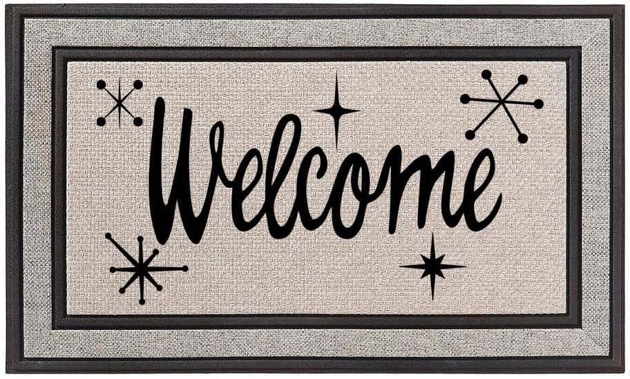 Daylor Outdoor Indoor Doormat 18" x 30" Gray/Beige/Black Rubber Bac...