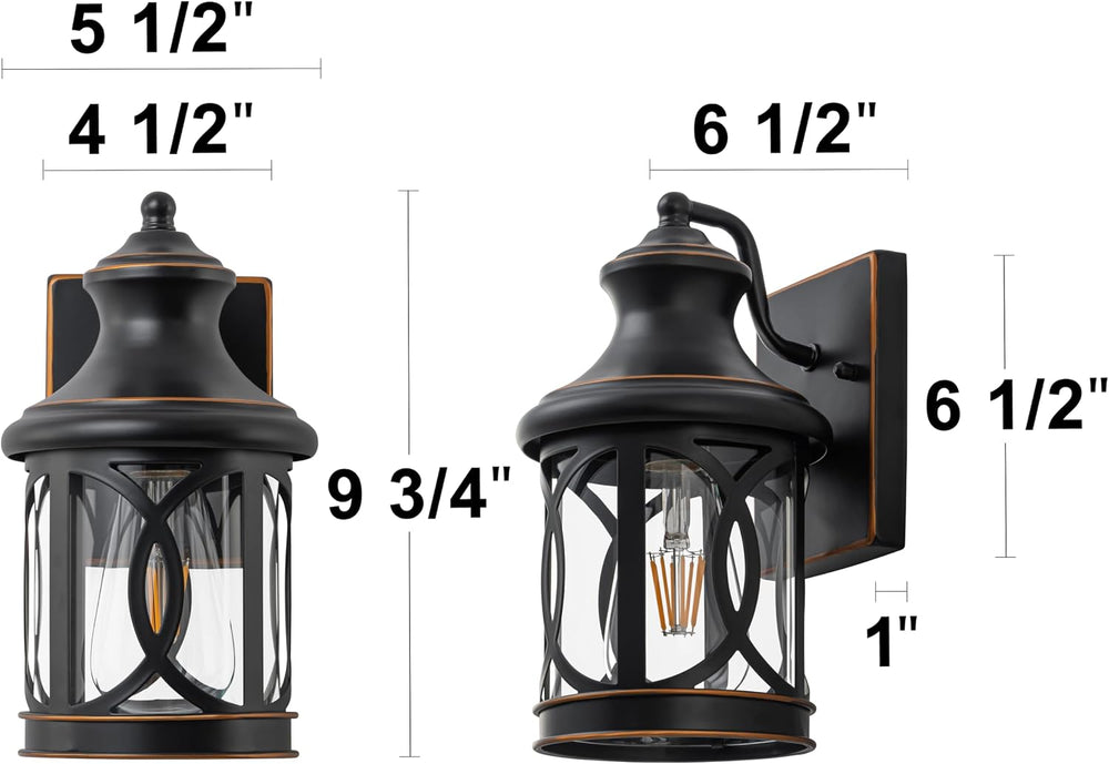 2-Pack Outdoor Wall Lights, Porch Lights, Waterproof Outdoor Wall Sconce, Ext...