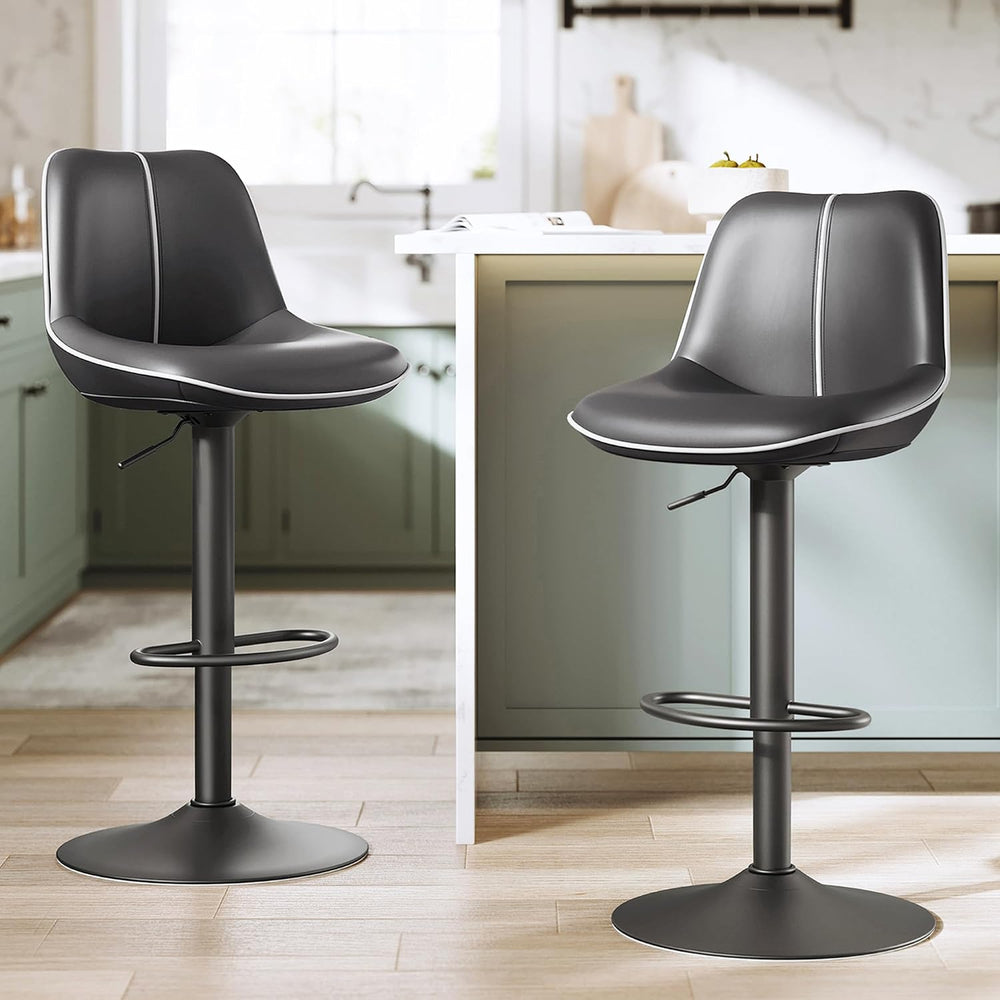 VASAGLE Bar Stools Set of 2, Swivel, Adjustable Height, Spliced Design