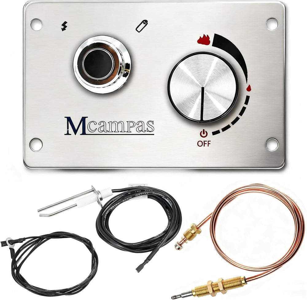 Fire Pit Burner Valve System Kit-Flame Failure Safety Valve & Push Button...