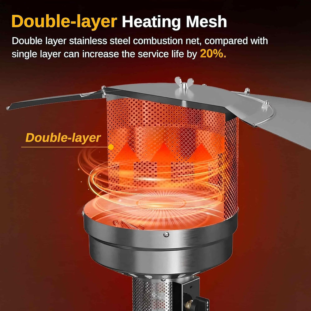 EAST OAK 50,000 BTU Patio Heater with Sand Box, Table Design, Double-Layer St...
