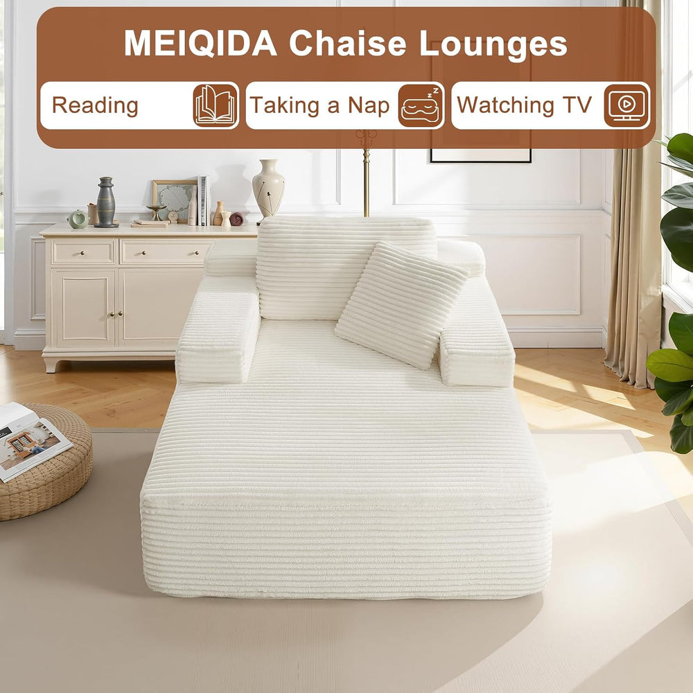 67.5 Inch Oversized Indoor Chaise Lounge, Sofa Bed, Living Room Sofa, Corduro...