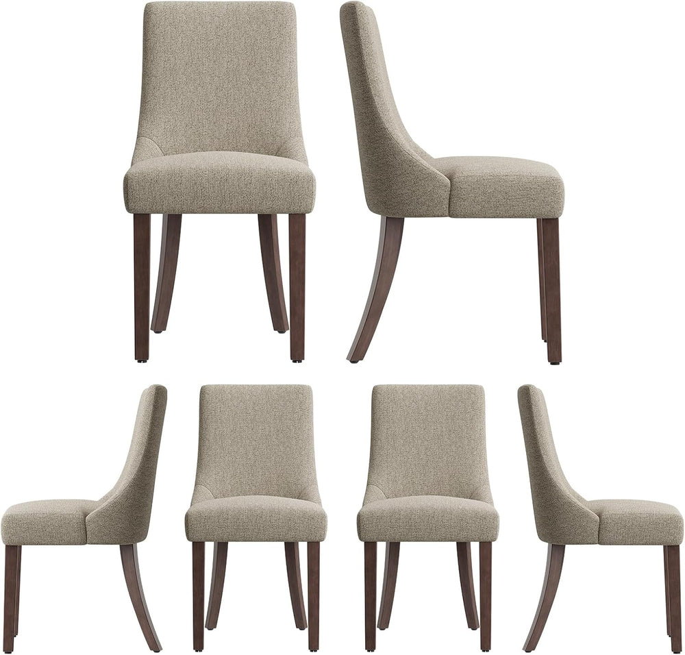 MALOL Wooden Dining Chairs Set of 6, Upholstered Kitchen & Dining Room Ch...